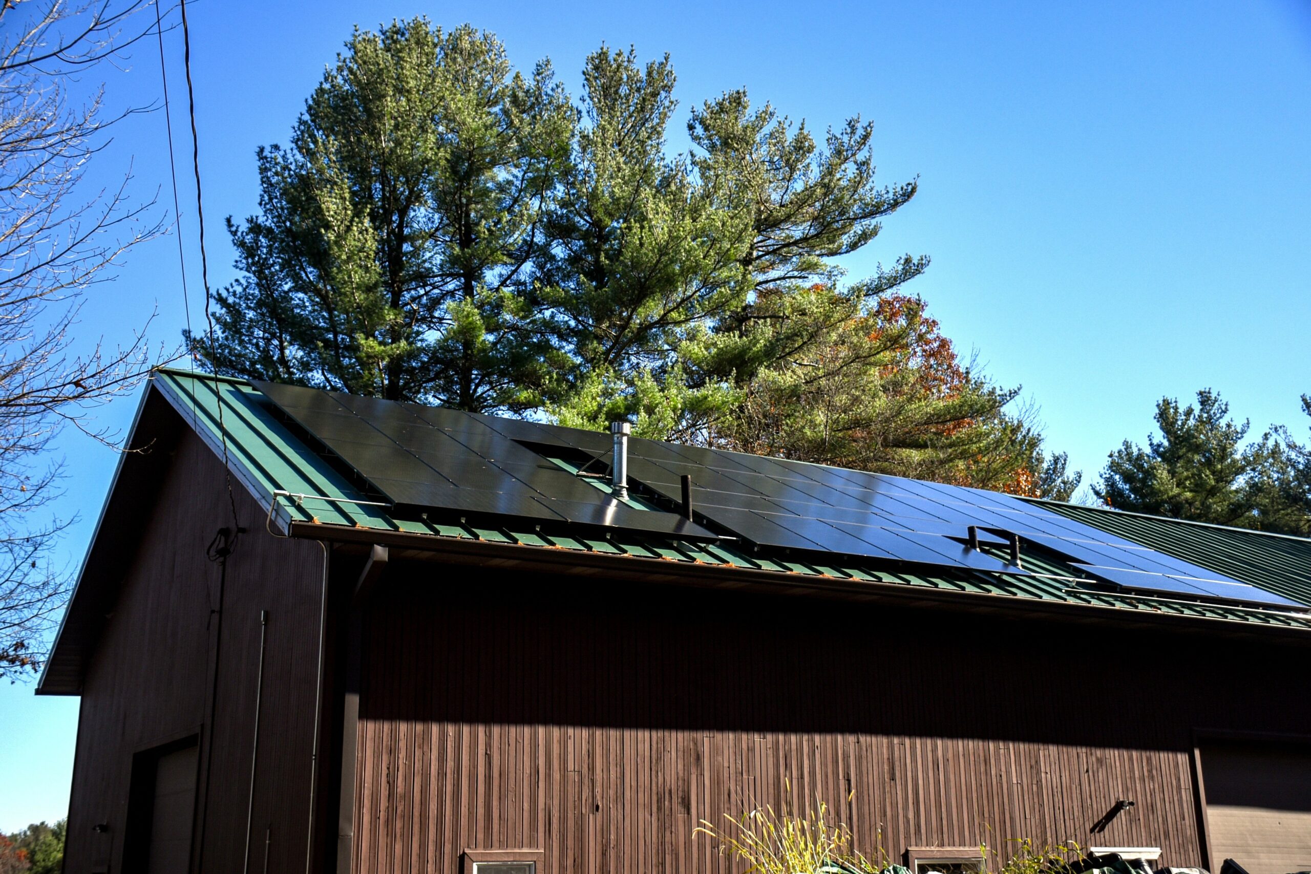 New England Botanic Graden - solar panels on barn (Nov. 6, 2023)